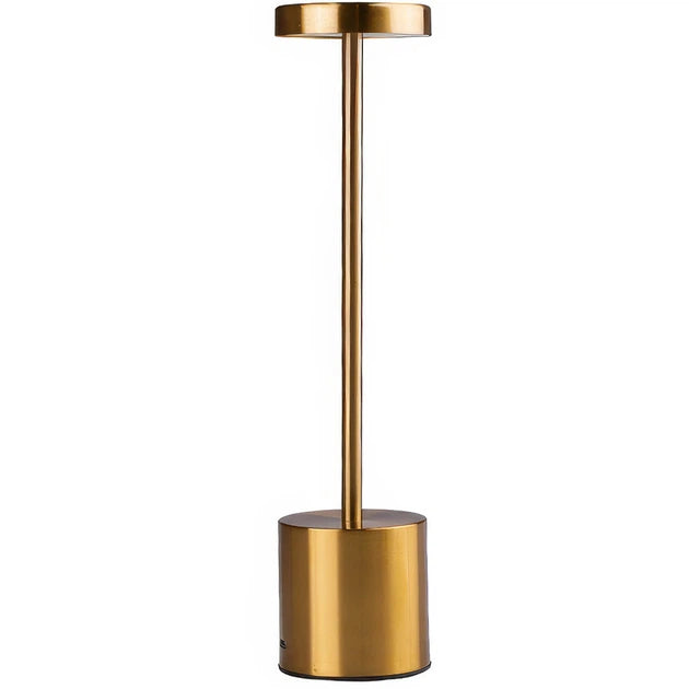 bezicna led stona lampa zlatne boje sa minimalistickim dizajnom za moderno ambijentalno osvetljenje prostora