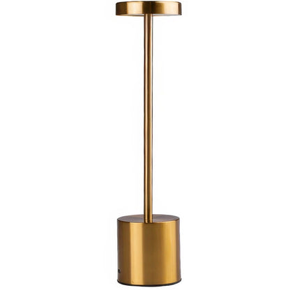 bezicna led stona lampa zlatne boje sa minimalistickim dizajnom za moderno ambijentalno osvetljenje prostora