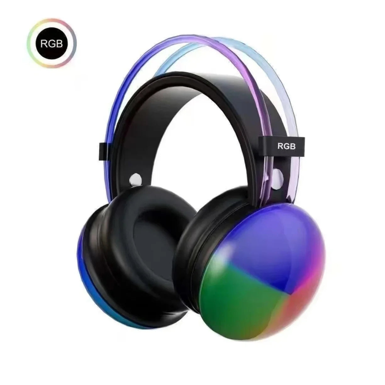 Bezicne disko slusalice preko usiju sa RGB svetlom