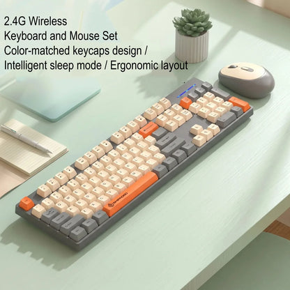 Bezicni set tastature i misa 2.4G na radnom stolu sa pratecim predmetima