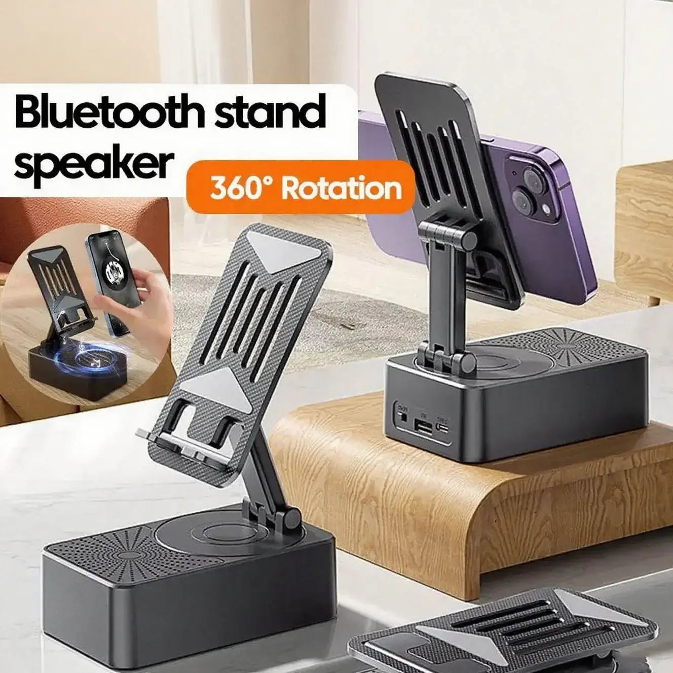 bluetooth stalak za telefon sa zvucnikom i usb prikljucima