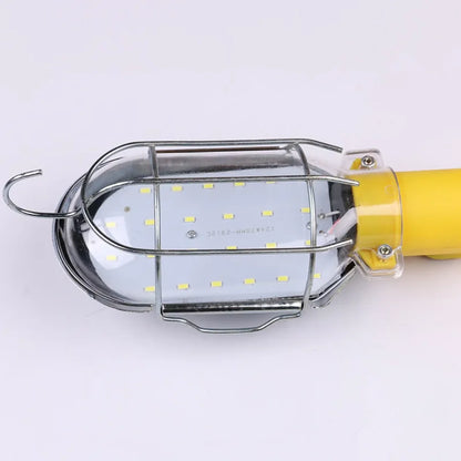 Bocni prikaz radne LED lampe sa kukom i zicanom korpom