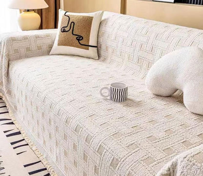 Prirodna tekstura tkanja boho prekrivaca za krevet