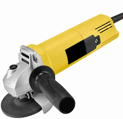 Elektricna ugaona brusilica zute boje. Snazan alat za brusenje, secenje i poliranje raznih materijala. Ergonomski dizajn.