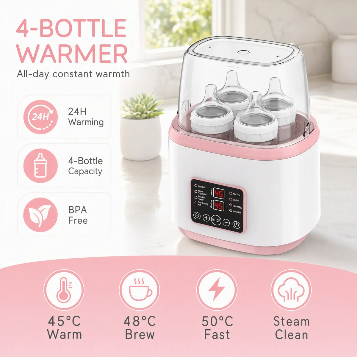 Cetvorostruki grejac flasica za bebe sa 24h odrzavanjem toplote i BPA free oznakom