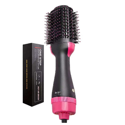 One Step cetka fen za kosu, snage 1000W, u crno-roze boji. Idealan za brzo susenje i oblikovanje kose.