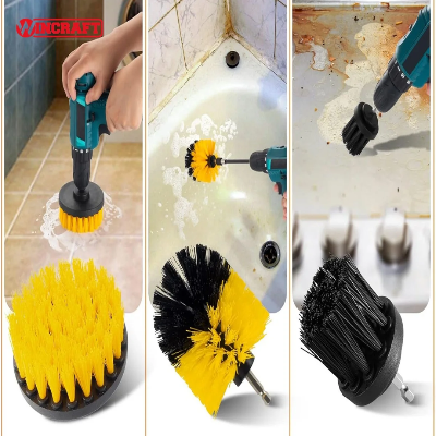 Razliciti oblici i tvrdoca cetki za busilicu crne i zute boje za sve vrste ciscenja