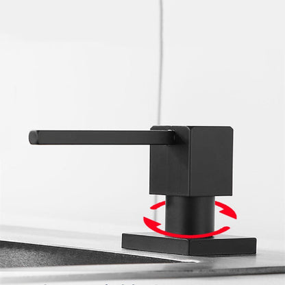 crni dozator sapuna sa rotirajucom glavom. Kvalitetan dispenzer za tecni sapun za sudoperu. Praktican ugradni dozer za kuhinju