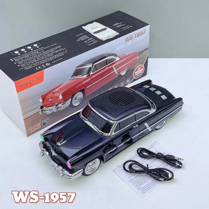Crni retro auto bluetooth zvucnik WS-1957 sa priborom