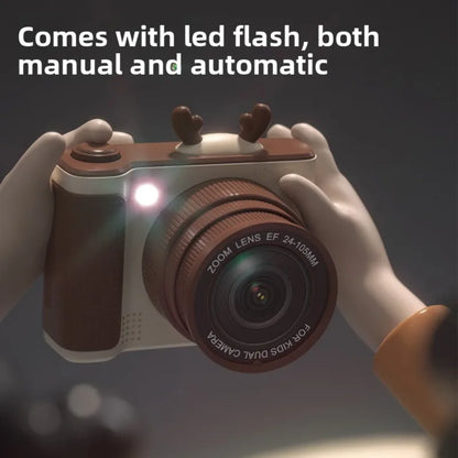 Decija digitalna kamera sa LED blicem u krem i braon boji