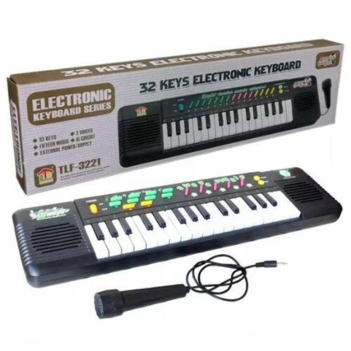 Decija elektronska klavijatura sa 32 dirke i mikrofonom uz originalnu kutiju