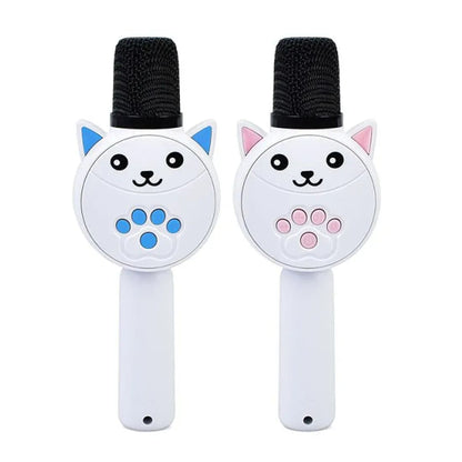 Deciji bluetooth karaoke mikrofon macka sa efektima i ugradjenim zvucnikom za pevanje i zabavu