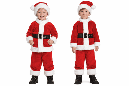 Dečiji plišani kostim Deda Mraza – božićni kostim za decu u crveno-beloj boji