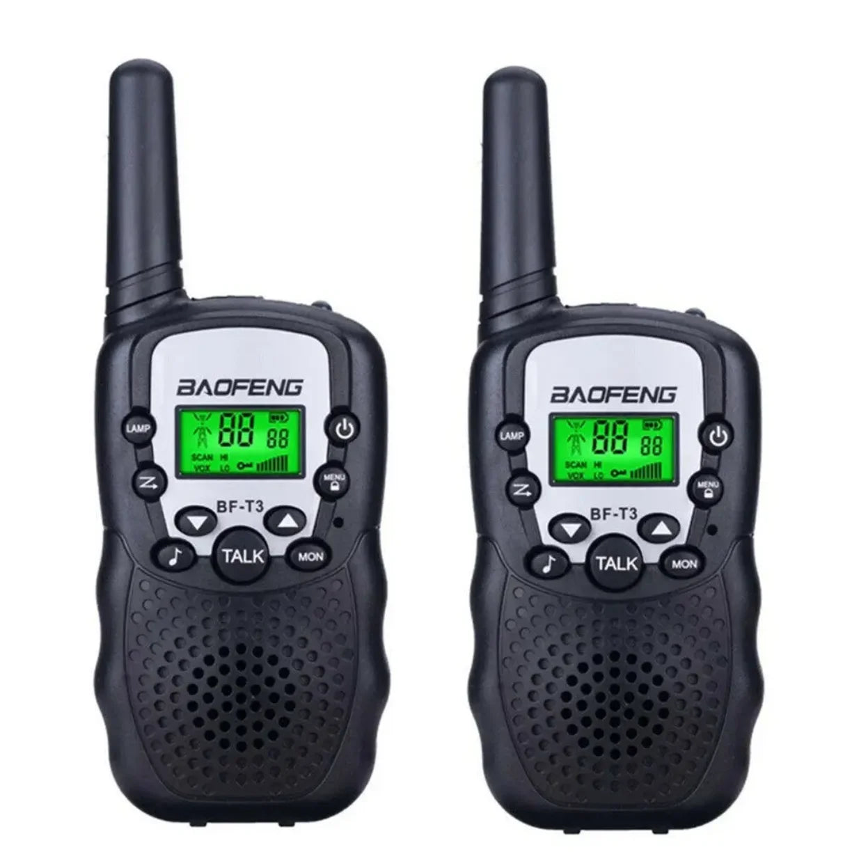 Dve crne decije voki toki radio stanice sa LCD ekranom