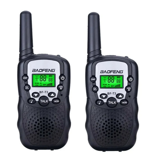 Dve crne decije voki toki radio stanice sa LCD ekranom