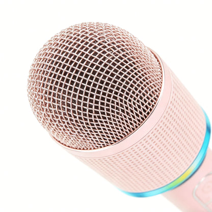 Detalj glave roze karaoke mikrofona H9 sa metalnom resetkom