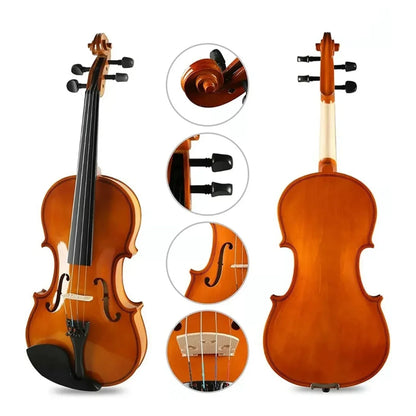 detaljan prikaz prednje i zadnje strane decije violine