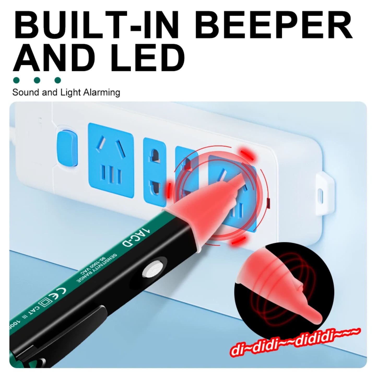 Beskontaktni detektor napona sa zvucnim signalom i LED upozorenjem