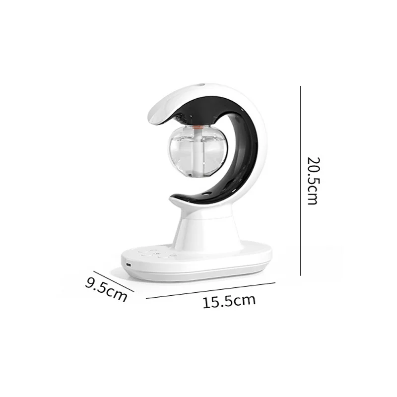 Dimenzije bele aroma difuzer lampe sa LED svetlom