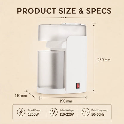 Dimenzije bele masine za kokice sa snagom 1200W