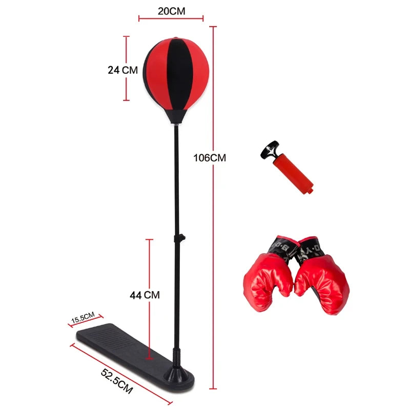 Dimenzije decije bokserske lopte na stalku sa pumpom i rukavicama