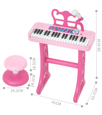 tehnicke dimenzije klavira i stolice visina klavira 43cm pogodno za malu decu uzrasta od tri do sest godina