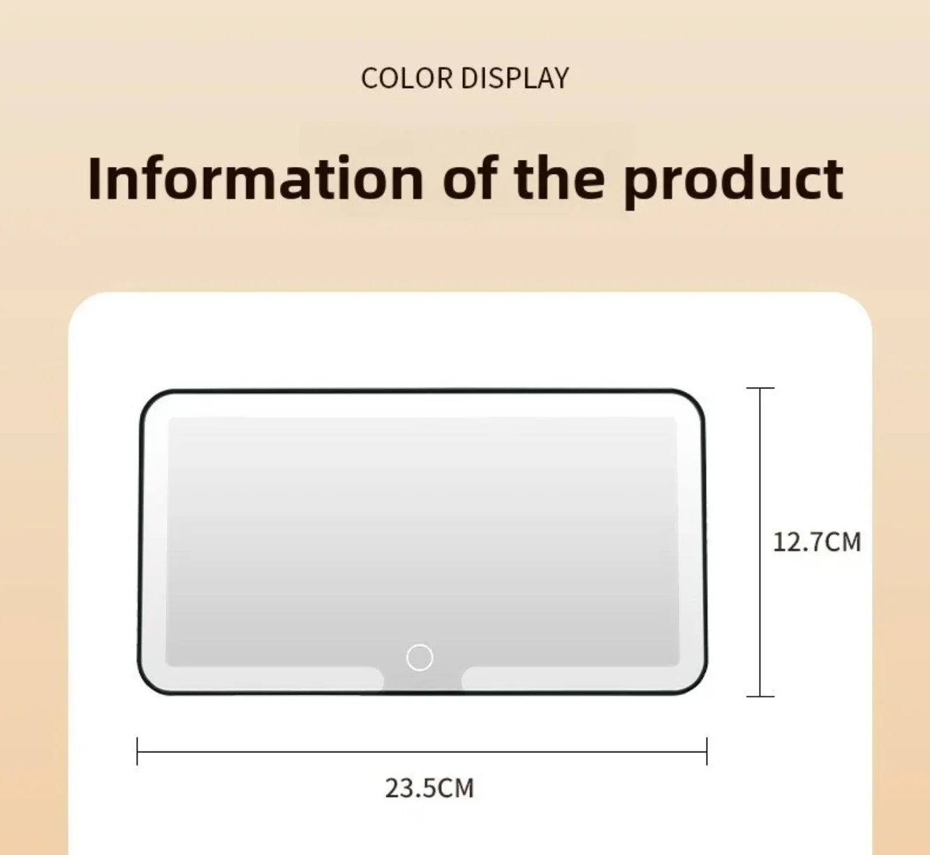 Dimenzije LED ogledala za auto 23.5 x 12.7 cm