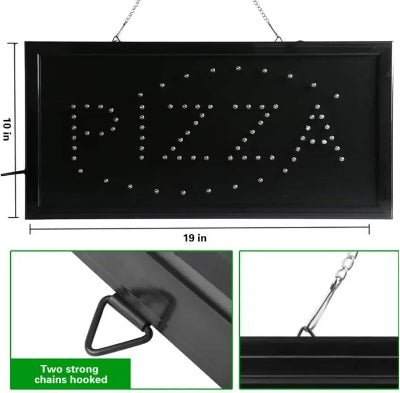 Prikaz dimenzija LED reklame, idealna velicina za izlog ili unutrasnji prostor picerije.