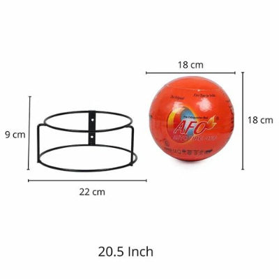 Dimenzije i pakovanje automatske lopte za gasenje vatre prikazan izgled kutije i postolja