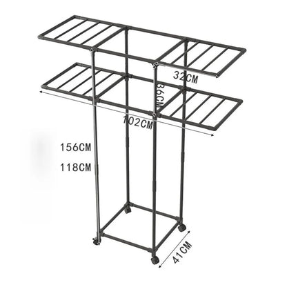 Dimenzije metalnog stalka za susenje vesa sa tockicima