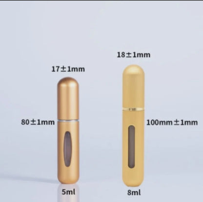 Dimenzije zlatnih mini bocica za parfem od 5ml i 8ml