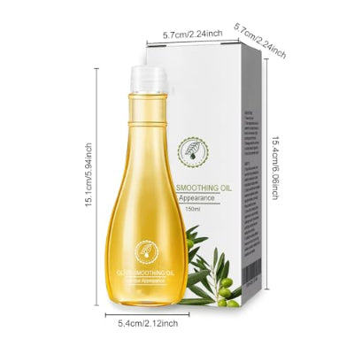 Prikaz dimenzija Eelhoe ulja za strije sa pakovanjem od 150ml za laku upotrebu i skladistenje