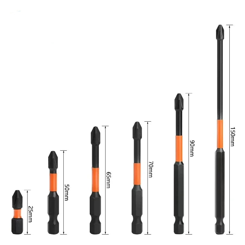 Dimenzije PH2 nastavaka od 25 do 150 mm