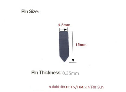Dimenzije pin eksera 15mm i debljine 0.35mm za klamericu