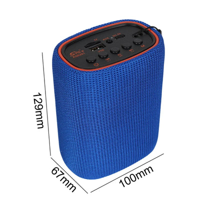 Dimenzije plavog prenosnog bluetooth zvucnika u milimetrima