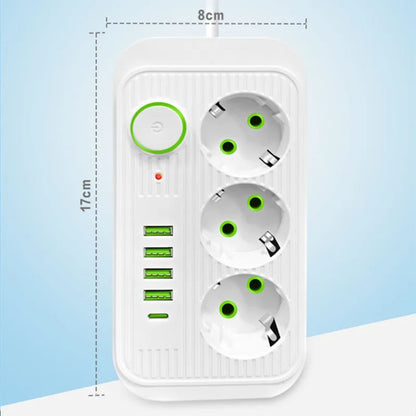 Dimenzije produznog uredjaja sa USB punjacem 17x8 cm