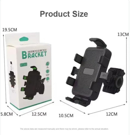 Prikaz dimenzija Protonust drzaca za motocikl. Sa leve strane je kutija drzaca sa naznacenim dimenzijama: visina 19.5 cm, sirina 12.5 cm i dubina 5.8 cm.