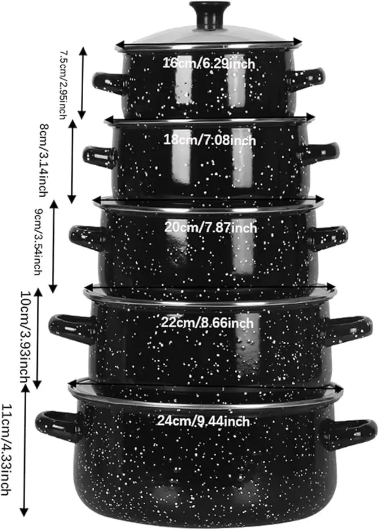dimenzije seta serpi od 16 do 24 cm