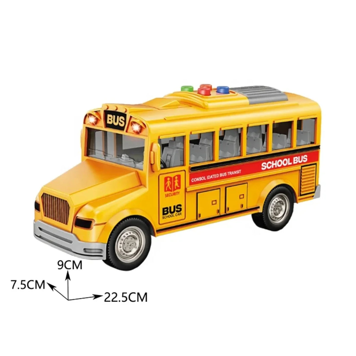 Dimenzije skolskog autobusa igracke 22,5 x 9 x 7,5 cm