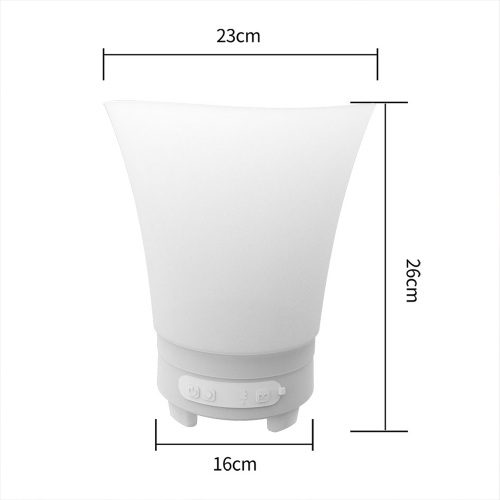Dimenzije Soundlce LED kofe za led sa zvucnikom. Velicina svetlece posude za led sa Bluetoothom. Mere kofe za pice za zurke. 