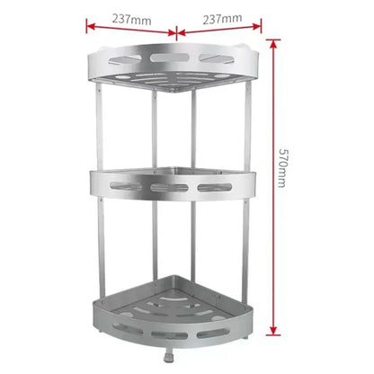 Dimenzije trostruke aluminijumske ugaone police za kupatilo