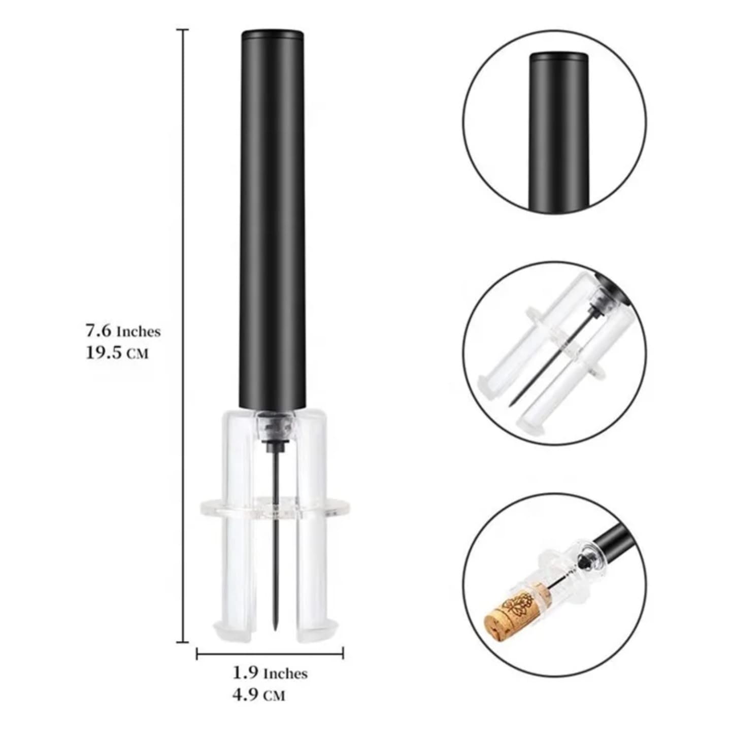 dimenzije vazdusnog otvaraca za vino sa pumpom i iglom