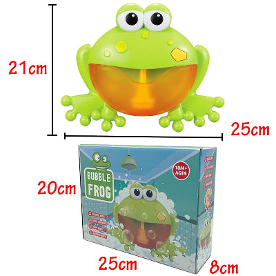 Prikaz dimenzija zabe za kupanje, 21 cm visine i 25 cm sirine, sa pakovanjem, idealno za kadu i decije kupanje.