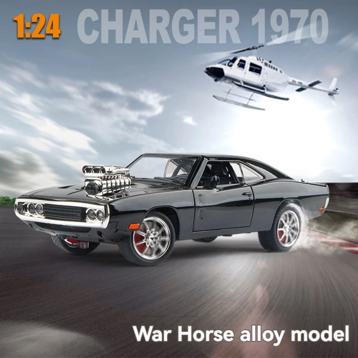 dodge charger 1970 metalni automobil na daljinski replika vrhunski kvalitet crni model