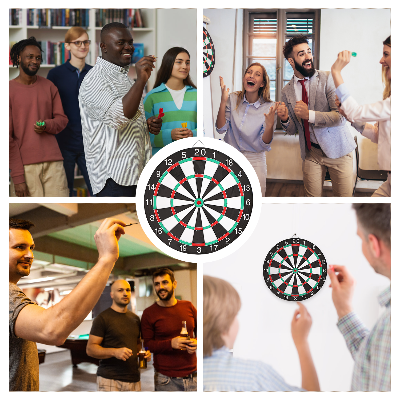 Prijatelji se zabavljaju igrajuci pikado odlicna drustvena igra za takmicenje i provod