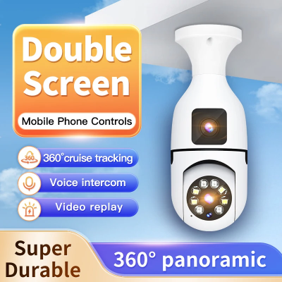 Pametna dual kamera u sijalici. Kljucne funkcije: 360 stepeni, detekcija pokreta, dvosmerni zvuk i dvostruki prikaz na ekranu telefona.