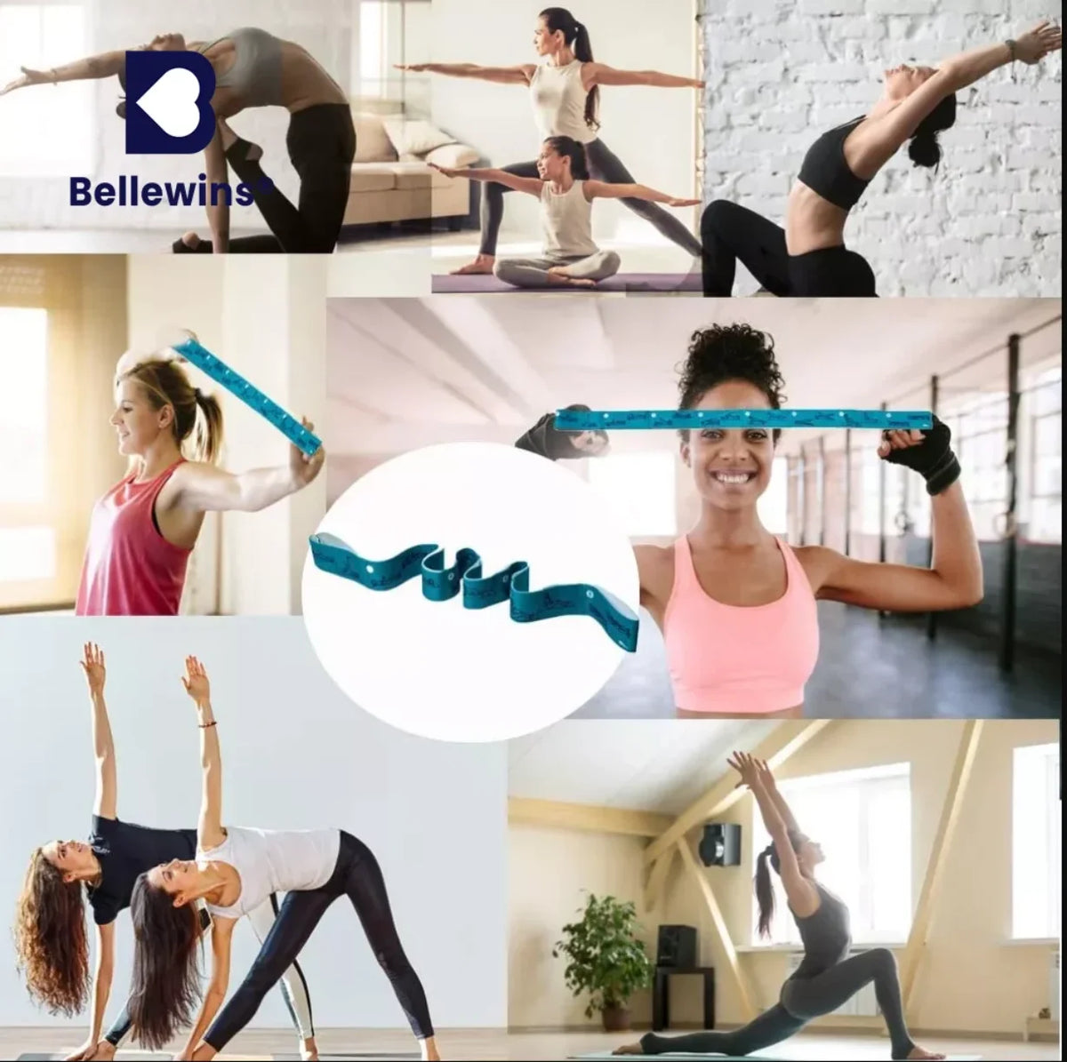 Kombinacija vezbi istezanja sa elasticnom trakom za jogu i pilates