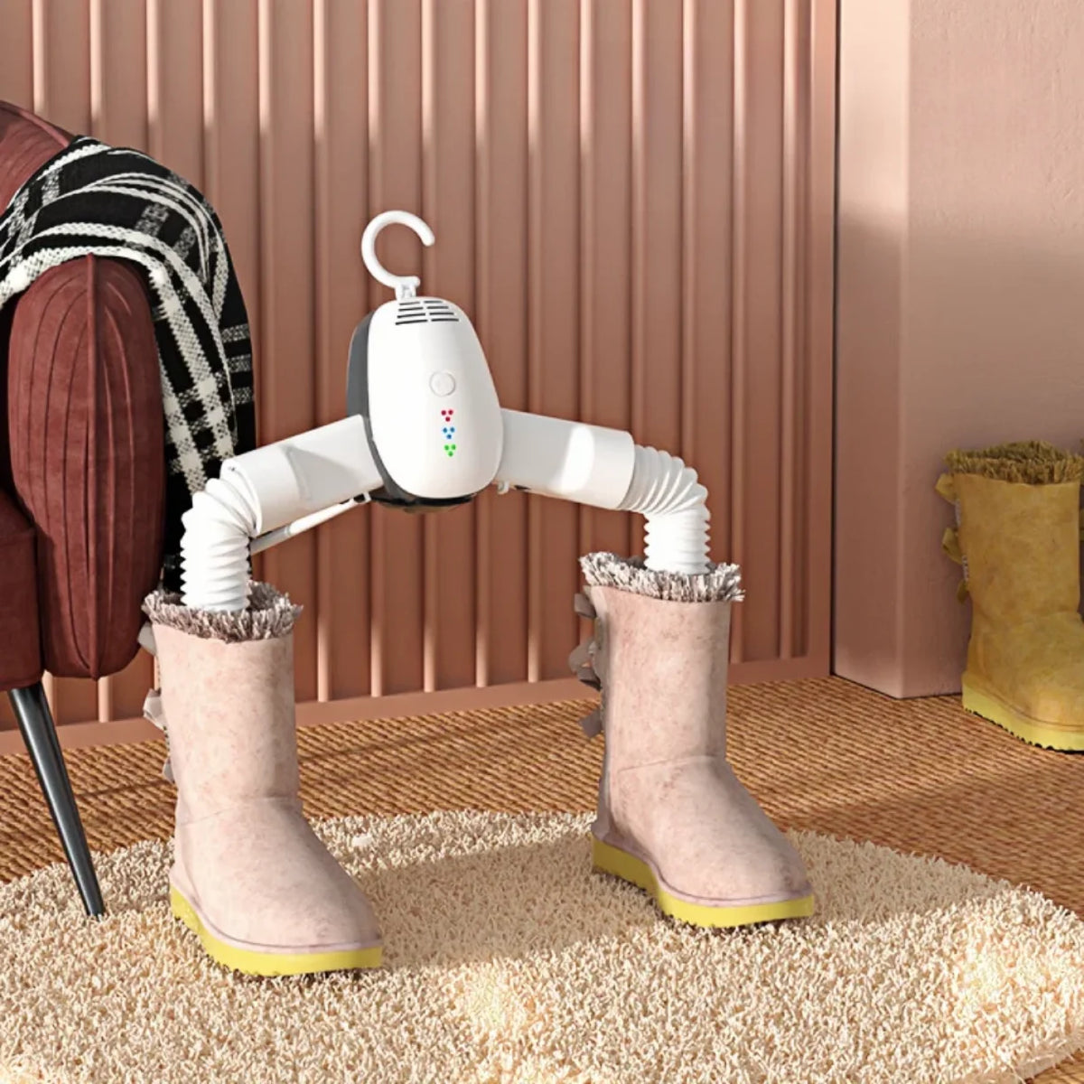 Elektricna vesalica koja pomocu creva susi zimske cizme