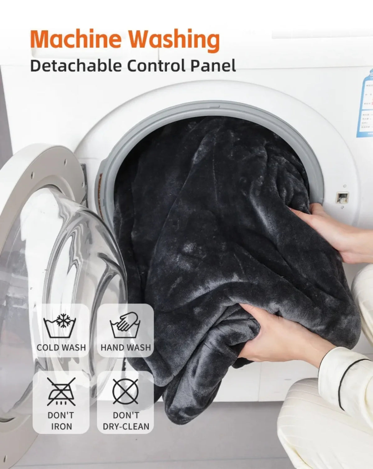 Pranje sivog elektricnog ceba u ves masini