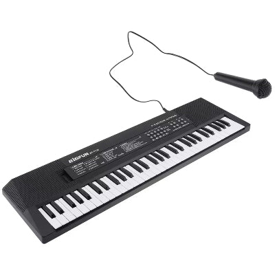 Elektronska klavijatura sa mikrofonom i kablom. Lako povezivanje, spremna za upotrebu.